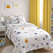 💫 Combo estrella 2💫 Sobrecama Majestic imperial - twin (personal y Juego de 2 Cortinas Blackout . 📞56249037 - Img 54832399