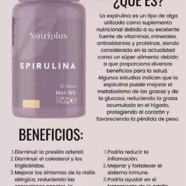 Tabletas de Spirulina Nutriplus de FARMASI. Ideal para reforzar el sistema inmunológico,reduce signos de envejecimiento - 2/5