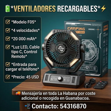 ​🔋⚡VENTILADORES RECARGABLES MULTIFUNCIÓN ⚡🔋 - 2/4