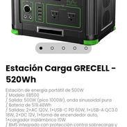 Estación Carga GRECELL - 520Wh Estación de energía portátil de 500W. Modelo: EB500 - Img 56872244