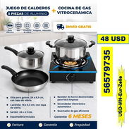 (FG-908) Combo #4, Cocina de Vitrocerámica 1 hornilla + Juego de Calderos de 5 Piezas 48 USD...56579735...Envio Gratis - Img 57349915