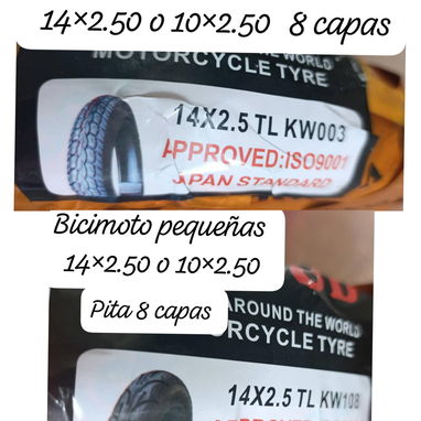 💥Gomas - 18×25064×355,14×90/80,14×90/90,14×2.50,18×2.50,18×2.75,16×2.50,16×3.50,,12×4.00 y 4.50,14×2.50,10×3.50 - Img 116480962