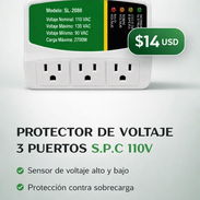 PROTECTOR DE VOLTAJE 3 PUERTOS S.P.C 110V - Img 57148624