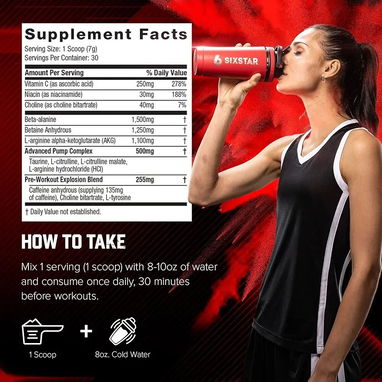 Pre-workout Explosion Fruit punch (SIXSTAR) FITNESSARMY 58234161 - 2/2
