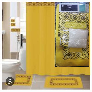 Set para baño. Cortina, alfombras, toallitas 18 piezas - Img 121493268
