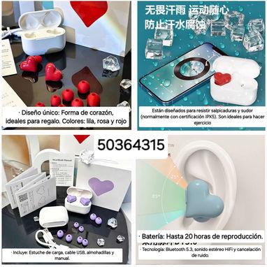 Auriculares con forma de corazón - 2/4