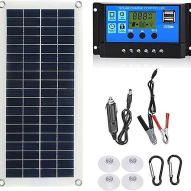 panel solar 100W 12V con controlador de carga PWM 20 Amp - Img 85196885