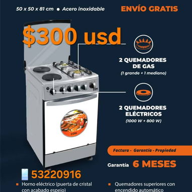🔥Cocina Híbrida a gas y eléctrica (Horno Eléctrico) de 20". 🔥 (factura, mensajería y garantía) 53220916 - 2/4