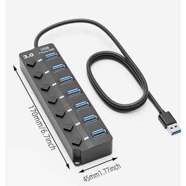 Hub USB 3.0 – 7 Puertos con Interruptores - Img 123340355