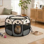 Corral portátil plegable para mascotas, ideal para perros, gatos, cachorros o conejos - Img 55875918