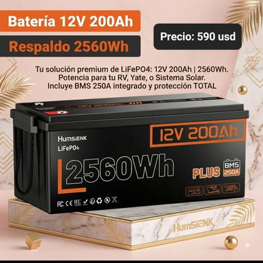 Baterías de 12v, 12.8v, 24v y 25.6v de 100ah y 200ah, variedad de modelos (para inversores y sistemas solares) - 2/10