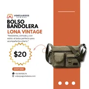 Bolso Bandolera de Lona Vintage - Img 51498996