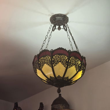 Vendo lampara de techo con vitral y dos apliques a juego. - 3/10