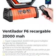 Ventilador recargable F6 - Img 55395575