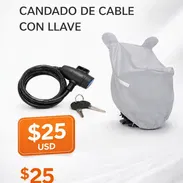 _6 CAPA DE MOTO+CANDADO DE CABLE CON LLAVE - Img 56920844