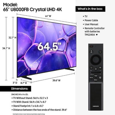 ❗Vendo Samsung Smart TV Crystal UHD U8000F 4K de 65 pulgadas (modelo 2025) - Img 123344676