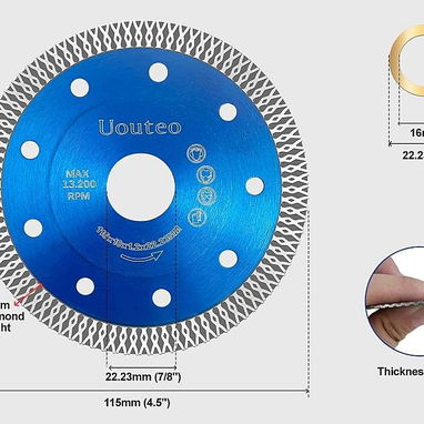 Para corte de porcelanato y mármol 4.5"/115mm - Img 123275409