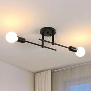 💡🕰️ LÁMPARA COLGANTE RISSERVA | VINTAGE NEGRO | 2 BRAZOS AJUSTABLES – 35 USD - Img 54841930