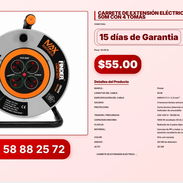 CARRETE DE EXTENSIÓN ELÉCTRICA FINDER 50M CON 4 TOMAS - Img 57026804