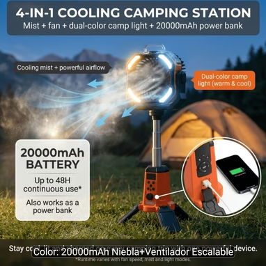 Ventilador recargable de 20mil miliamperio con paneles solares integrado. - Img 126503107