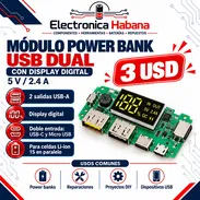 Módulo Power Bank USB Dual 5V 2.4A con Display – 3 USD - Img 57378198