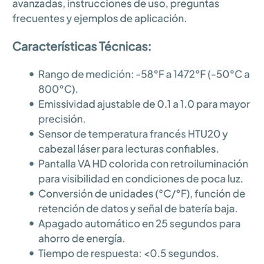 Termómetro infrarrojo MESTEK 🌐 - 9/10