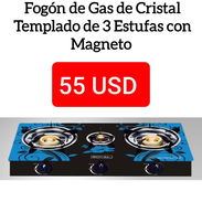 Fogón de gas de cristal templado de 3 quemadores con magneto - Img 51340994