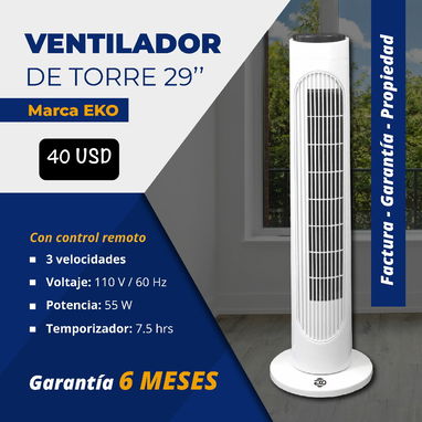 ๐จ VENTILADOR DE TORRE ๐ด EKO ๐ 29 PULGADAS ๐ฒ 35 USD y ๐ฒ 40 USD - Img 105825413