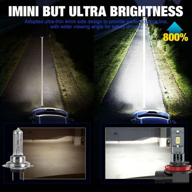 Pareja de bombillos H11, HB4 y HB3 , 260W, 320000 Lumens, 12V. (50 USD cada pareja) - 6/6