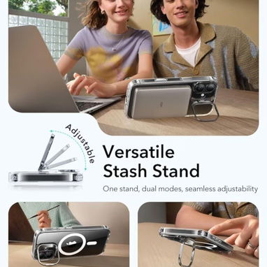 🍀Funda para iPhone 17 con Soporte Integrado y MagSafe – Clear🍀 - Img 123544837