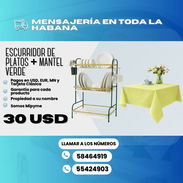 🍽️ESCURRIDOR DE PLATOS + MANTEL VERDE 💲30 USD - Img 54683110