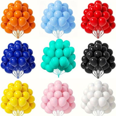 Velas de números artesanales, globos metálicos de números y corazones y globos de latex de varios colores. Set de globos - 8/9