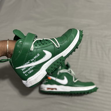 Nike x Off-White Air Force 1 Mid 'Pine Green' como nuevas(2 puestas) #43.     DETALLES EN LAS FOTOS - 4/9