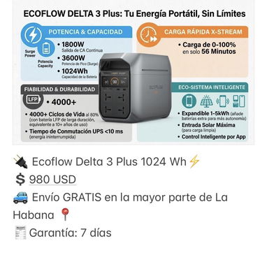Estaciones de energía EcoFlow de la serie 3: delta 3 Classic, delta 3, delta 3 plus 1024 Wh, delta 3 Max. NUEVO. ENTREGA - Img 124066648