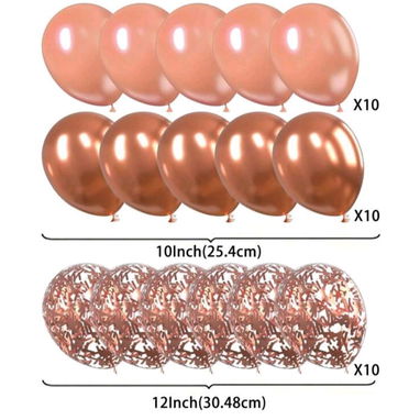 🎈 set de 30 piezas de globos oro Rosa - Img 114587515