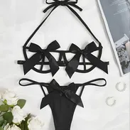 🖤🔥 LENCERÍA SEXY CON LAZOS 🔥🖤  Un conjunto delicado y seductor, diseñado para realzar tu figura - Img 56598302