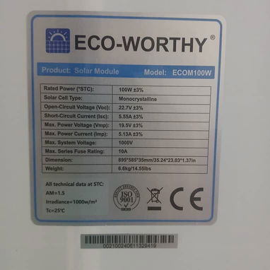 Vendo Panel Solar ECO-WORTHY 100W Monocristalino - 2/4