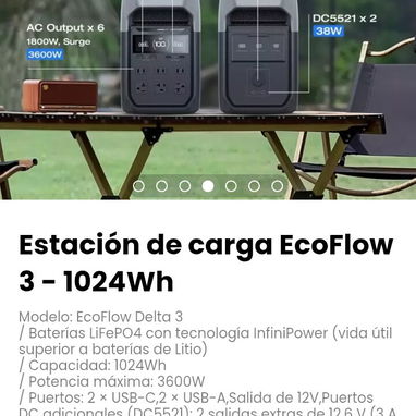 Estación de carga EcoFlow 3 - 1024Wh. Baterías LiFePO4 con tecnología InfiniPower(vida útil superior a baterías de Litio - Img 119687363