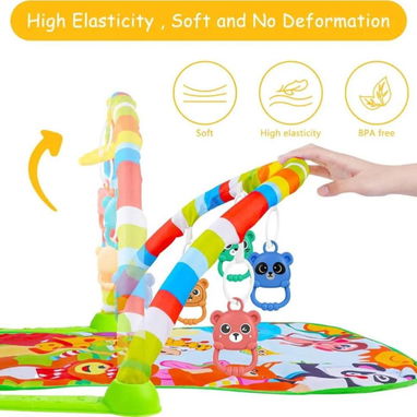 Gimnasio De Juegos Para Bebes. Incluye Manta de Juego. Piano con 3 Sonidos. Arco con 5 Accesorios colgantes. Nuevo!!! - 3/7