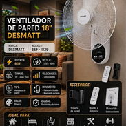 🍂 VENTILADOR DE 🍂 PARED 18" DESMATT CON MADO A DISTANCIA. MENSAJERÍA CON FACTURA Y GARANTÍA. 📲 54833699 - Img 56402263