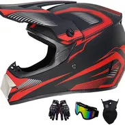 Juego de casco de moto aprobado por el DOT, casco de moto con guantes y gafas Nuevo en la caja - Img 54853646