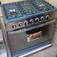 Cocina de Gas con horno 6 quemadores Rudenkov Tapa de Cristal, Frente espejo, Magneto precio $350 USD Transporte gratis - Img 55154274