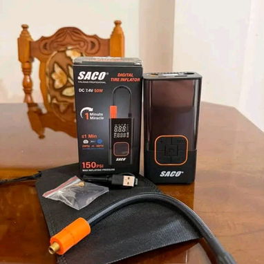 Compresores portátil marca saco calidad profesional de 50w de potencia  infla hasta 150psi precion maxima - 3/4
