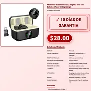 Micrófono Inalámbrico L22 Bright 2 en 1 con Estuche (Type-C / Lightning) . - Img 57896420