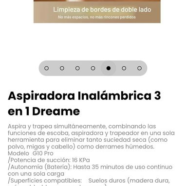 Aspiradora Inalámbrica 3 en 1 Dreame. Combina las funciones de escoba, aspiradora y trapeador en una sola herramienta - 5/7