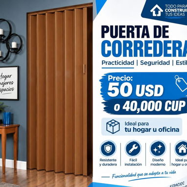 🚪✨ PUERTA DE CORREDERA PLEGABLE – 2.03M ALTO X 1M ANCHO, RESISTENTE Y MODERNA – 50 USD - 2/5