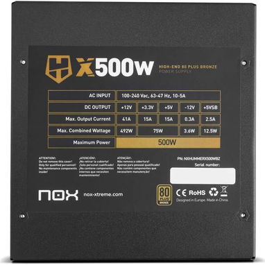 new!!Nox Hummer Alpha -NXHUMMERA500WBZ- Fuente de alimentación 500W, certificado 80,PLUS Bronze,PFC activo  53274327 - Img 103438986