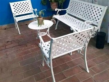 Juegos de sofá con butacas para terrazas. Muebles de aluminio esmaltados - Img main-image-45726644