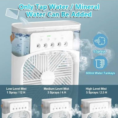Ventilador-enfriador-humidificador de aire. Incluye el cable y cargador USB - Img 109900410
