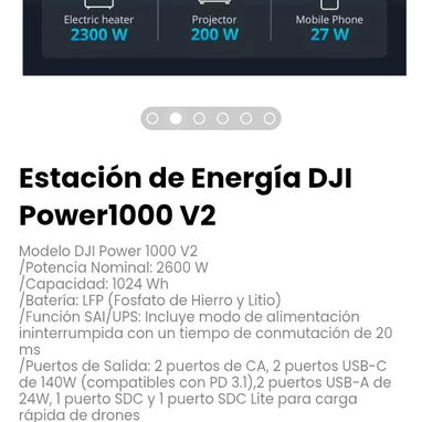 Estación de Energía DJI Power1000 V2 Modelo DJI Power 1000 V2 - Img 119885228